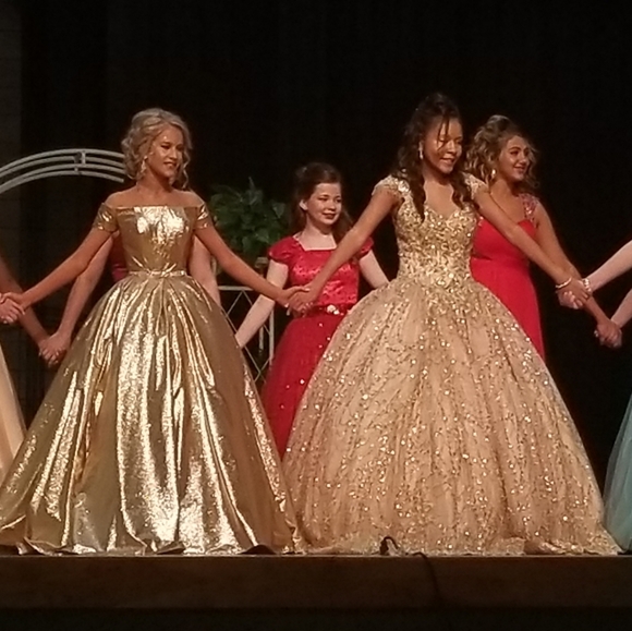 Pageant/ Quinceañera Dress.          Ariana Vara, Rose Gold, size 6 - Picture 11 of 13